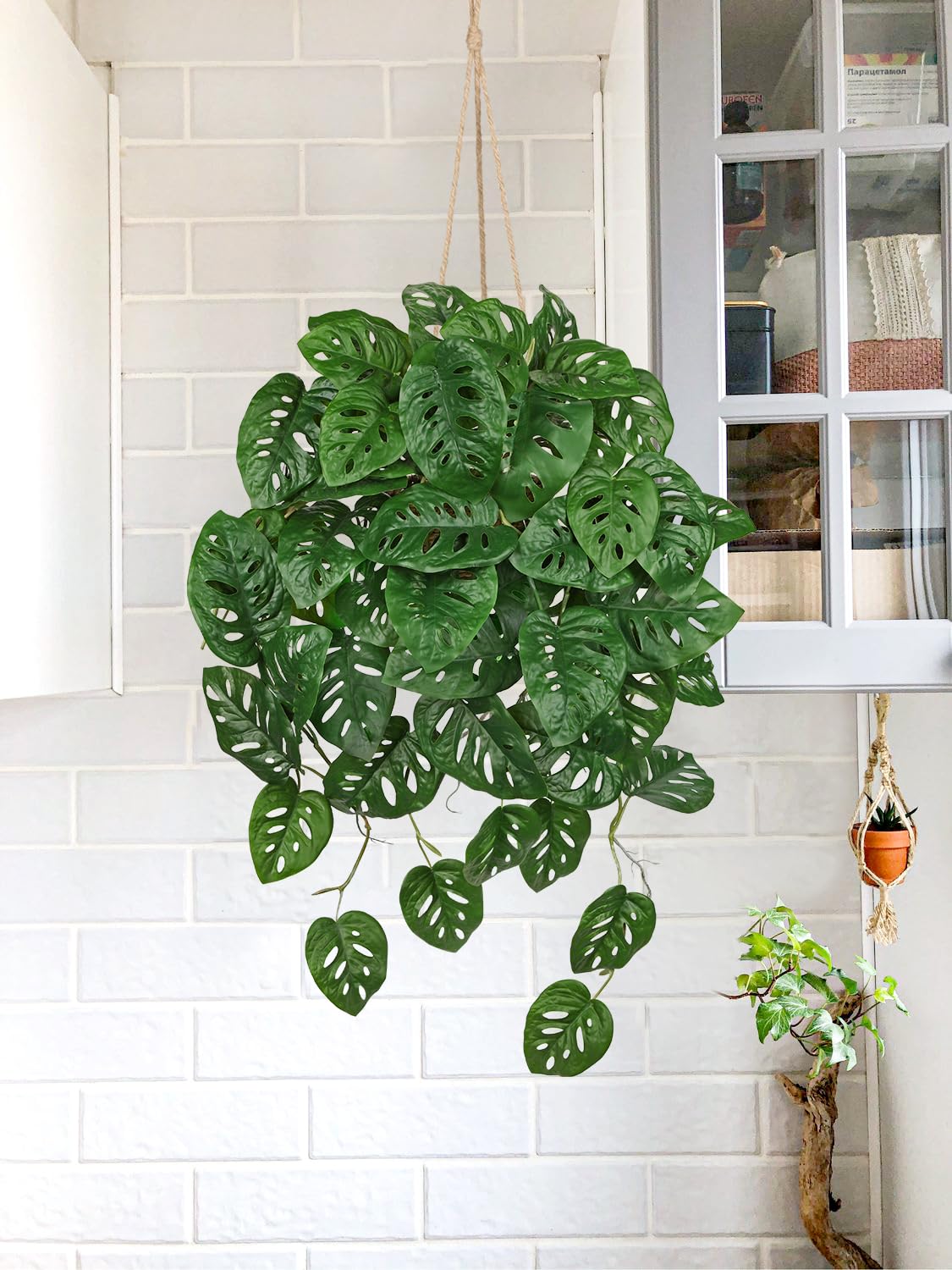 Amazon.de: Arborus Knstliche Hngepflanzen im Topf 70 cm Deko Monstera  Hngekunstpflanze Hngende Plastikpflanzen Grn Kunstpflanzen fr  Wohnzimmer Schlafzimmer Badezimmer Esszimmer Bro Hotel Deko