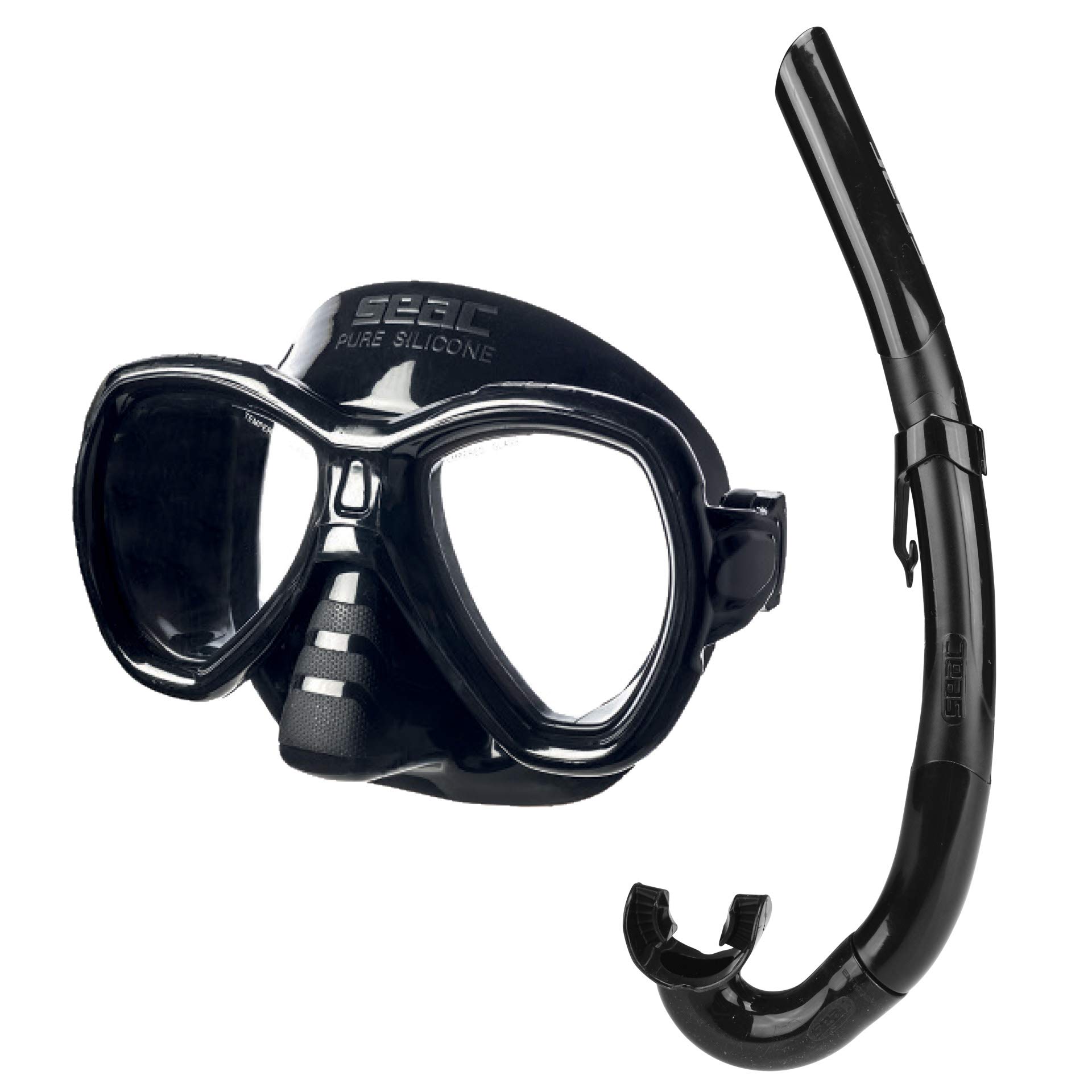 SEAC Set Elba, Set Snorkeling con Maschera Subacquea in Silicone Ipoallergenico e Snorkel per Adulti