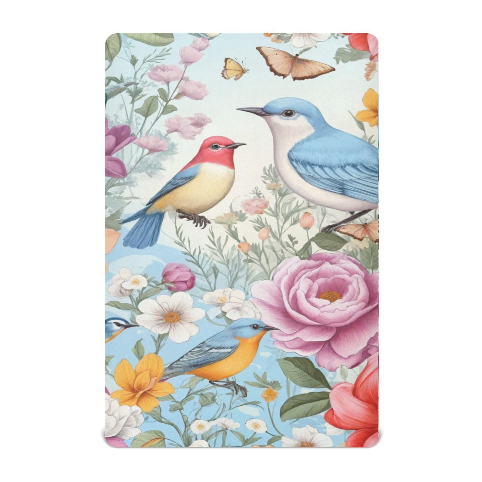 Jihqo Spring Birds and Flowers Crib Sheets for Boys Girls Soft Breathable Mini Crib Sheets for Baby 52