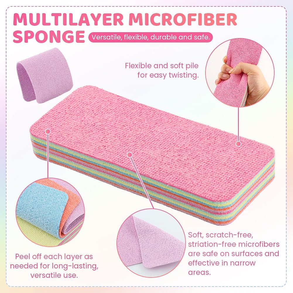 4 Pack 12-Layer Peelable Microfiber Cleaning Sponges image 5