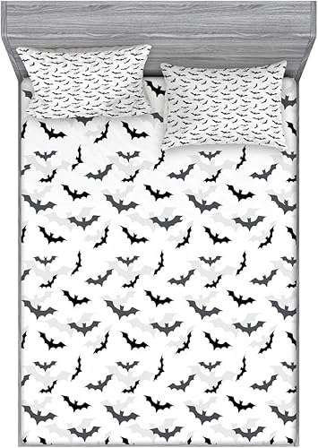 Miniatura 66 de Lunarable Sábana bajera ajustable con diseño de póster retro con eslogan de invierno y texto en inglés "I Love Winter Slogan para actividades al