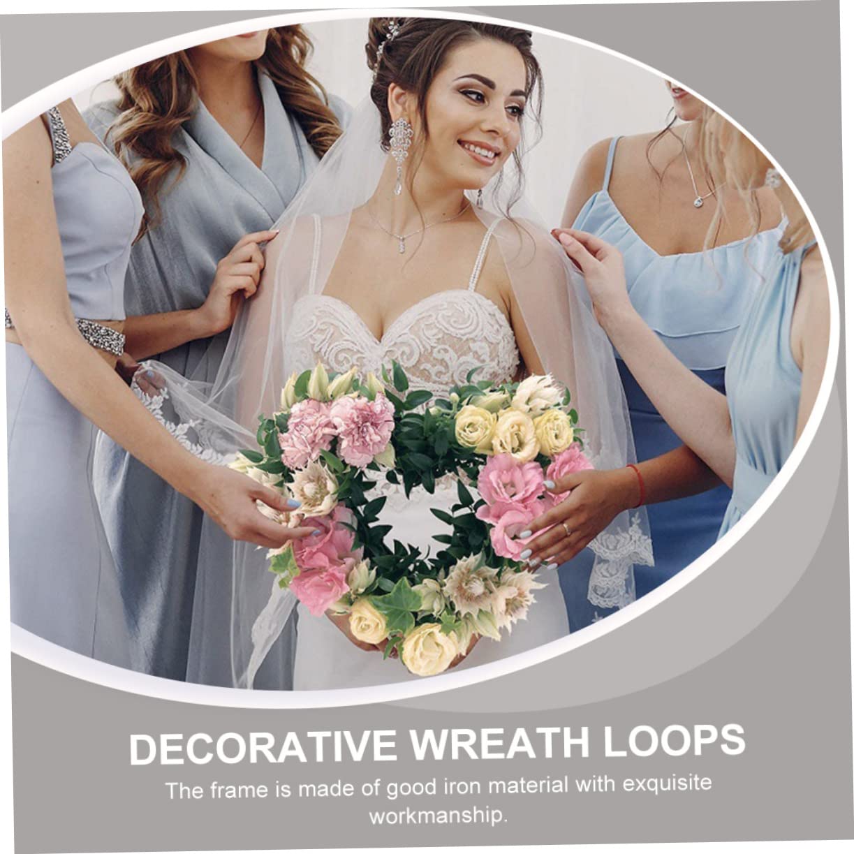 PRETYZOOM 8 STK Kranz künstliche blüten Artificial Christmas Decoration balkonerde Ring aus Makramee-Kreationen Hochzeitsrahmen Girlandenrahmen Girlande DIY Rahmen Eisen Green