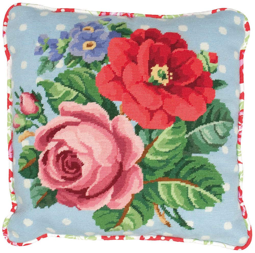 Anchor - Cuscino per Ricamo, Motivo: Berlin Rose, Multicolore