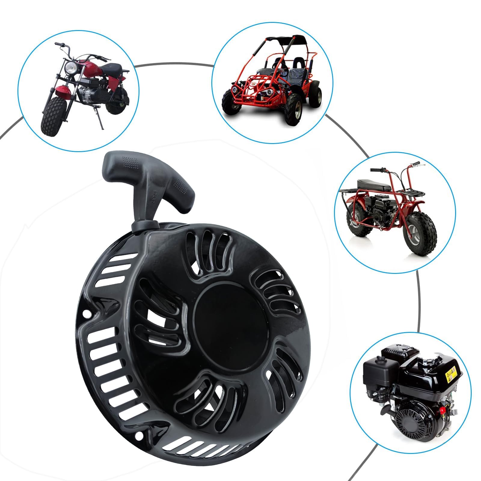 Strongthium Pull Start Assembly for Honda Replica GX 340 390 GX610 GX620 11hp 13hp Pressure Washer Water Pump Tiller and Generators Black Type 1 - Image 3