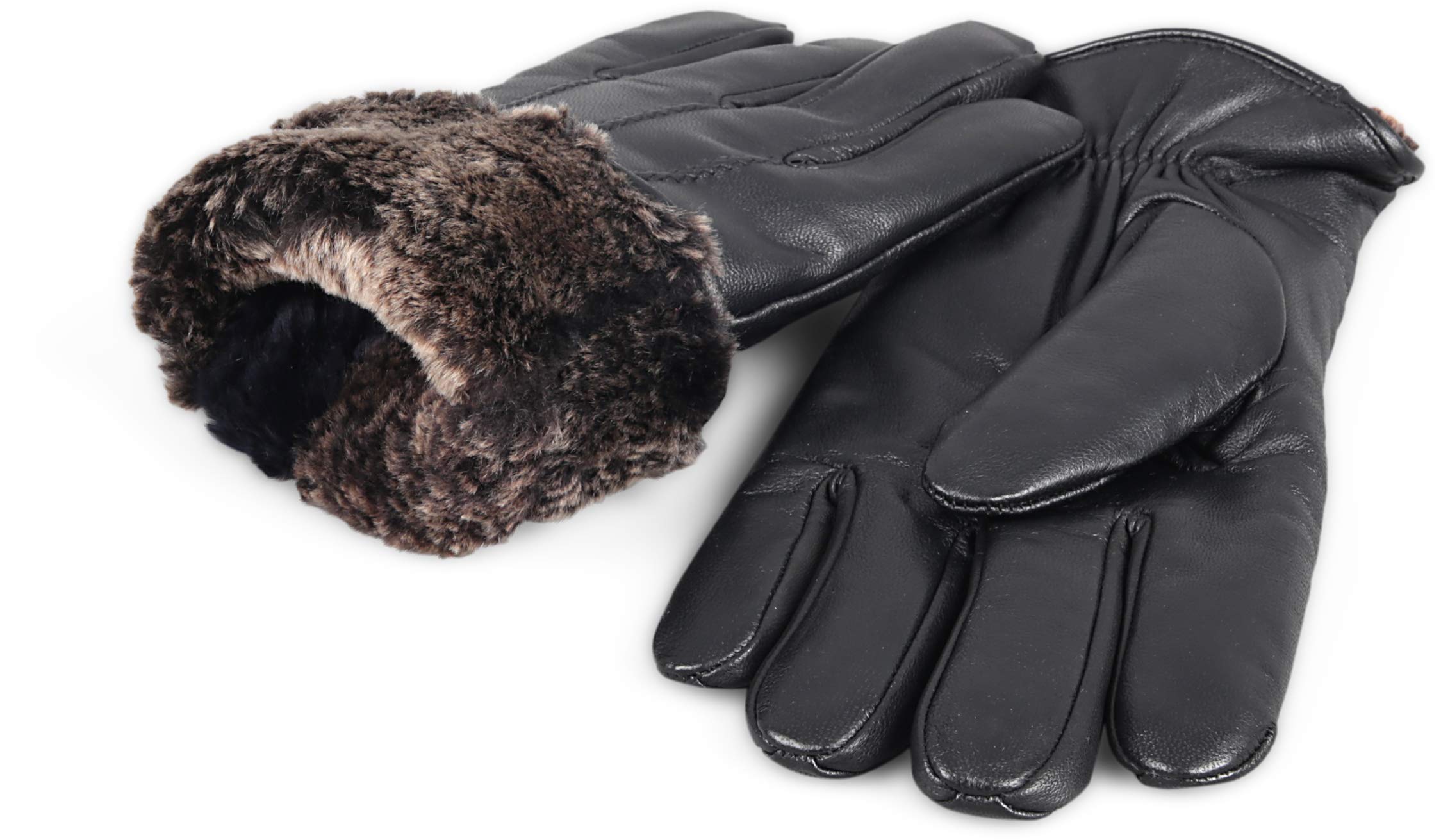 Herren Premium Shearling Schaffell Fell Gefüttert Leder Handschuhe