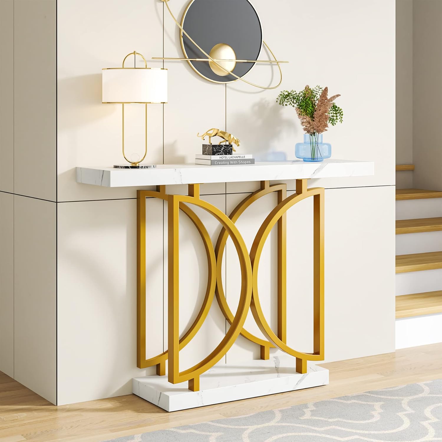Amazon.com: Tribesigns Gold Console Table, 39 Inch Entry Sofa Table ...