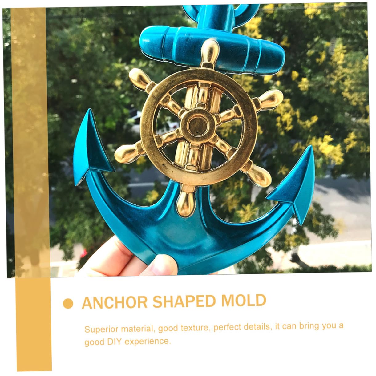Hemobllo 4 Pezzi Stampo in Silicone a Forma di Ancora, Riutilizzabile, Flessibile, per Decorazione Murale e Targhetta Porta, per Fai da Te