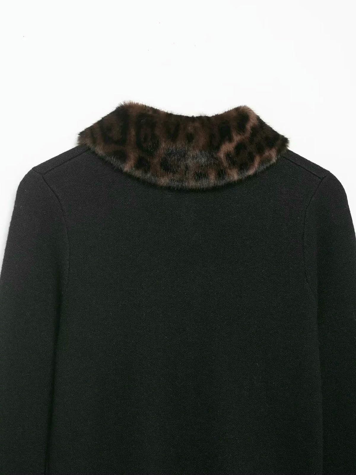 CHENSHI Maglione Donna Cappotto Cardigan Lavorato A Maglia Maniche Lunghe con Colletto Rovesciato Effetto Primavera Autunno Chic Versatile Top Abbigliamento Casual Femminile-1-m