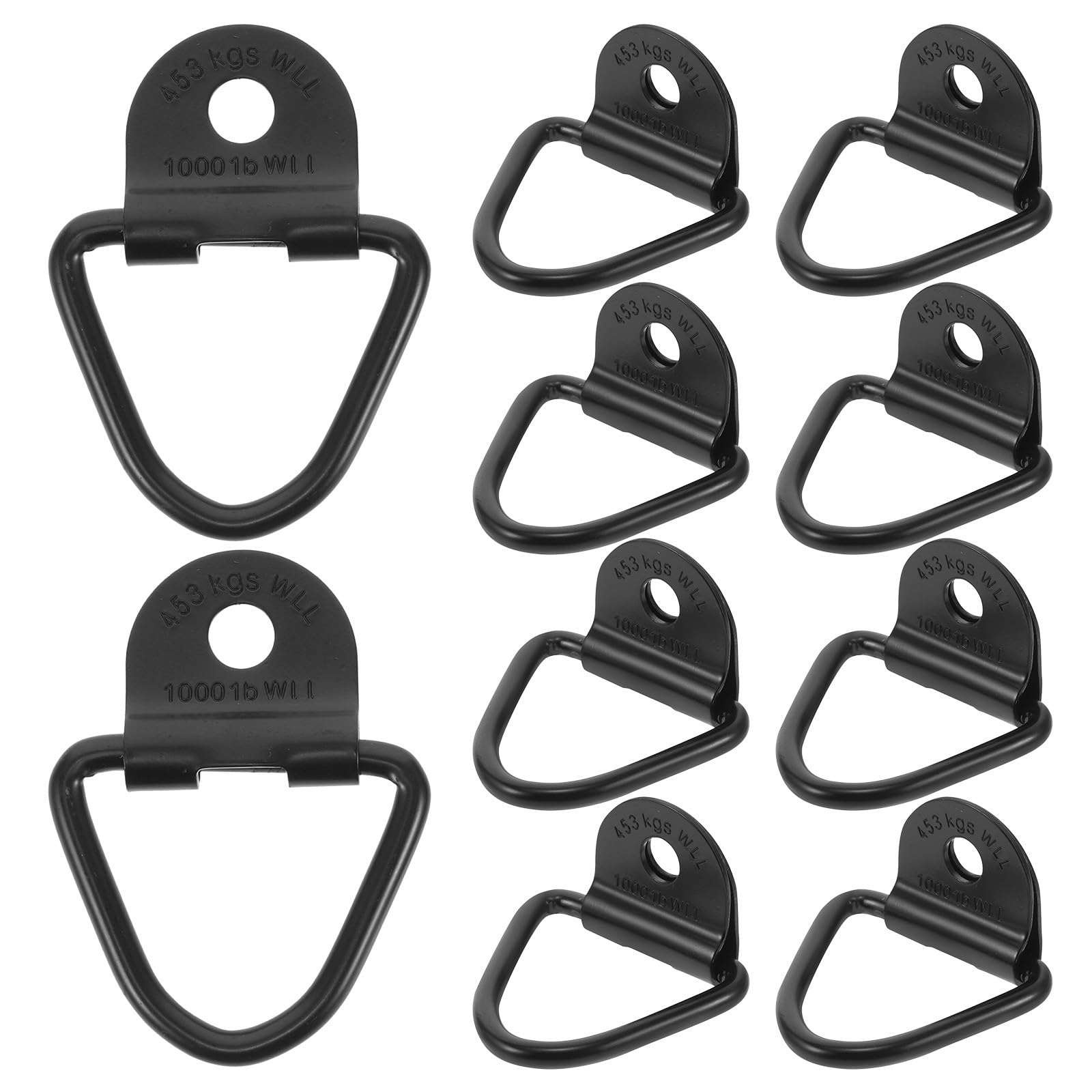 10 Anillos de Amarre para Remolque, Montaje en Superficie, Anillos en D, Punto de Anclaje de Carga Resistente, Anclajes de Carga de Acero atornillables extraíbles para Amarre de Camiones.