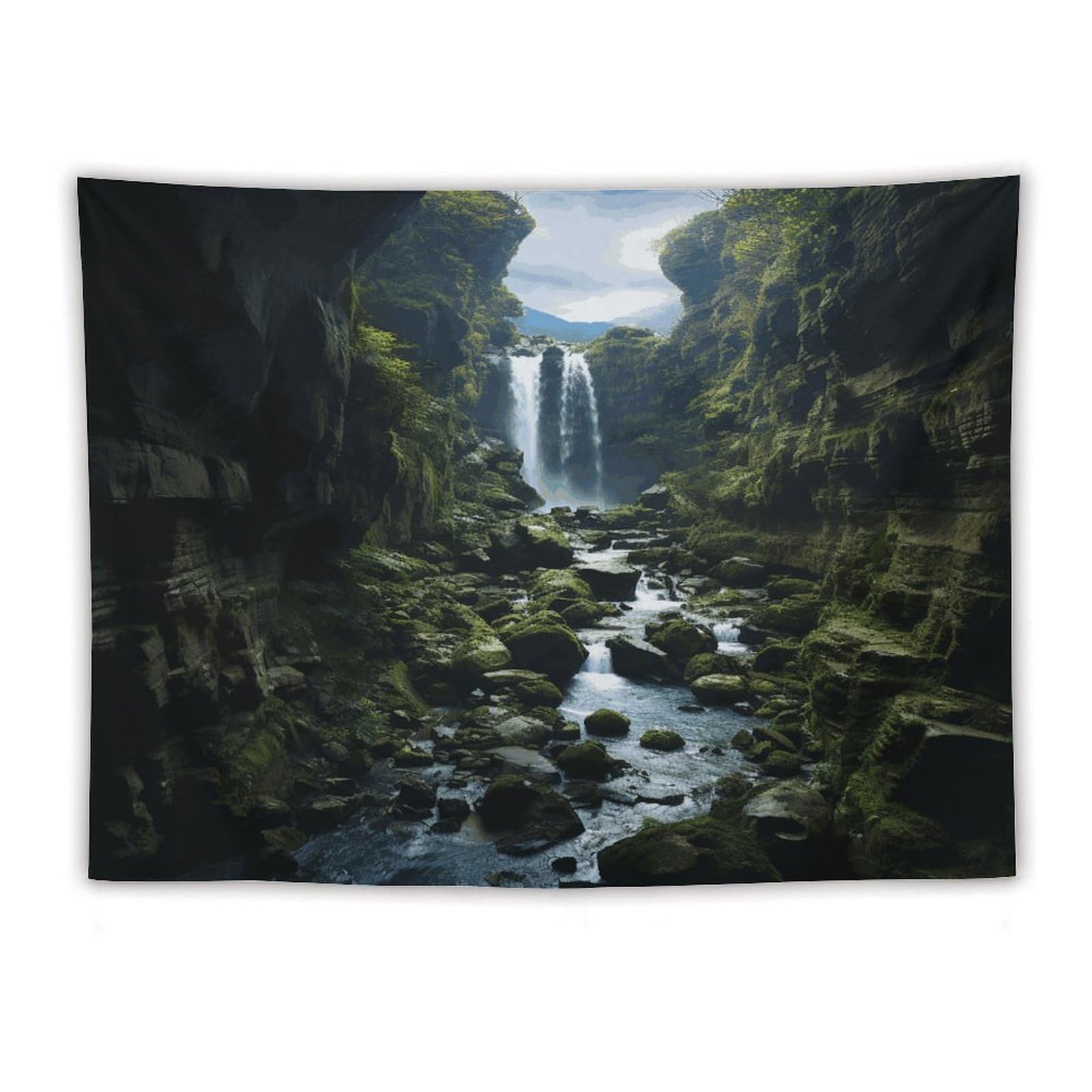 LDGSUPH Waterfall Cliff Tapestry Wall Hanging Decor Anti-fading Aesthetic Wall Tapestries Fashion Wall Blanket Decor Modern Wall Art Tapestry for Bedroom Home Decor 60"x80"