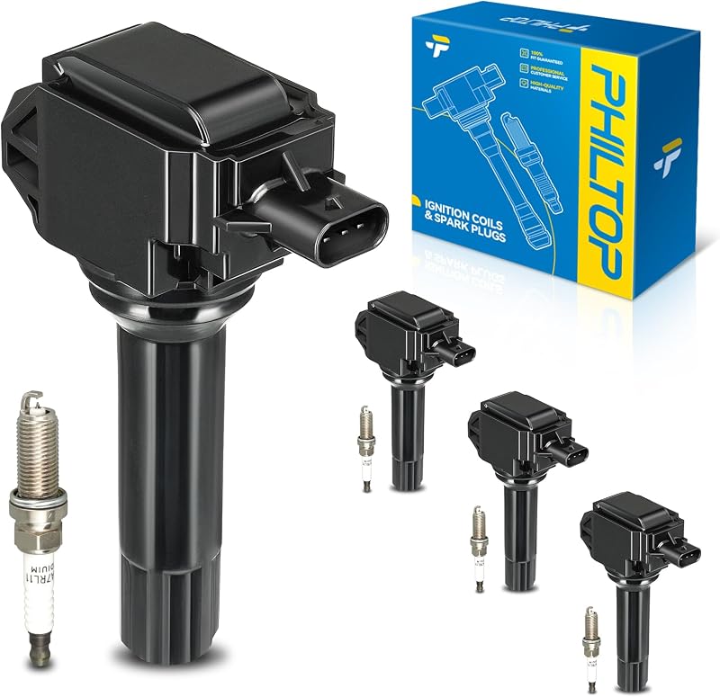Kit de bobinas de ignição UF710 e velas de ignição PHILTOP para Subaru Impreza – 4 bobinas e 4 velas