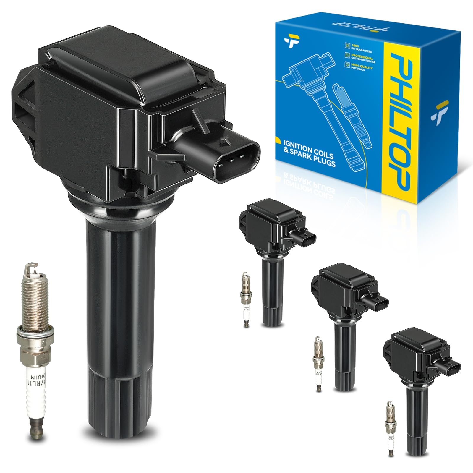 PHILTOP UF710 Ignition Coil Pack and Spark Plugs Kit Fits Subaru Forester