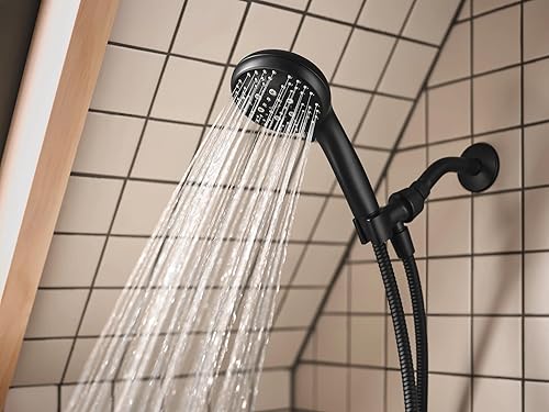 Miniatura 3 de Moen Beric 82775BL - Grifo moderno para bañera y ducha de una sola manija, color negro mate, con válvula incluida, 82775BL