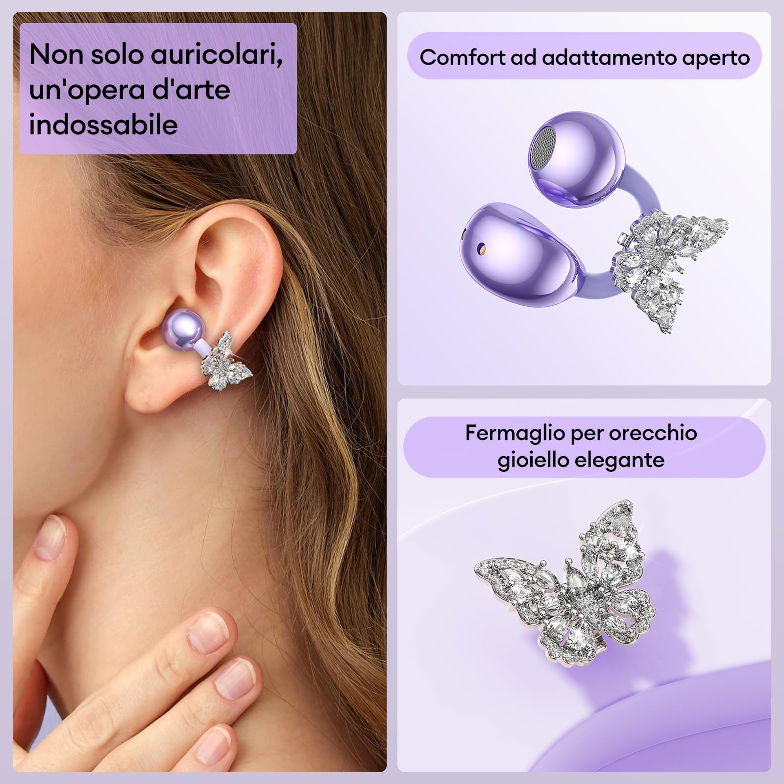 ZOMBI CAT M100 Clip-on Auricolari Bluetooth 5.4 - Dettaglio
