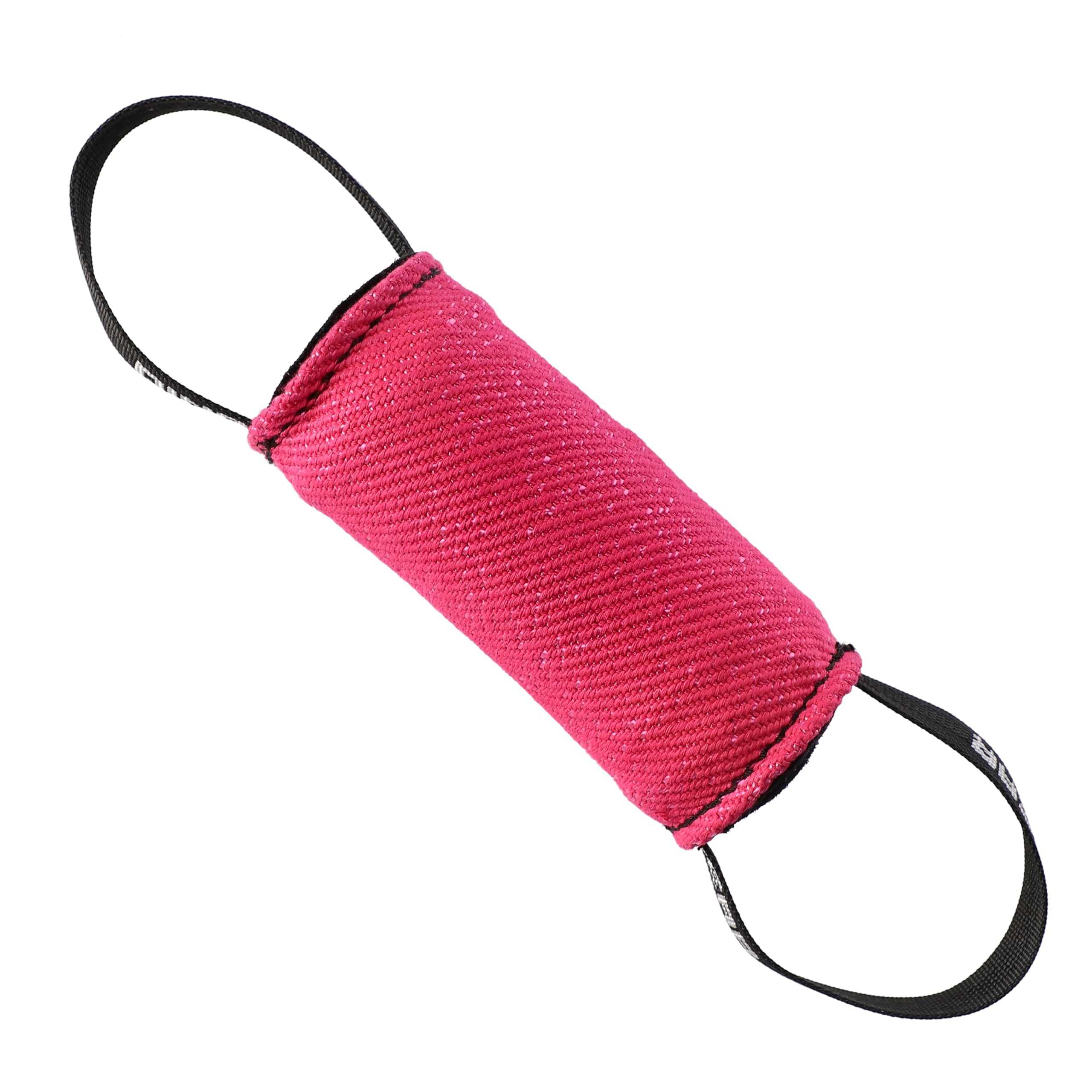 DINGO GEAR Dog Training Tug Toy Cylinder-Shaped Dummy for IGP, Bite Lessons, Dog Sports, Retrieve, Tug of War, Play, 2 Handles, Pink Nylcot 15 x 8 cm (S02807)