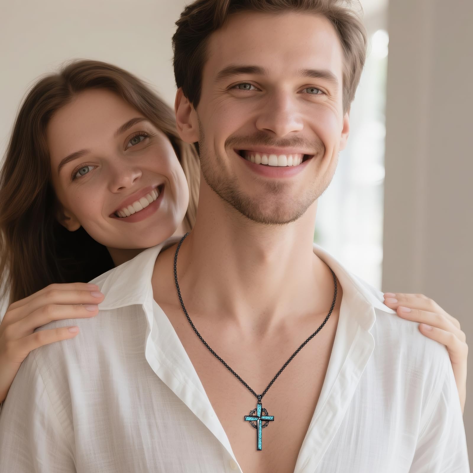 JERWLI Kreuz Halskette 925 Sterling Silber Kreuz Krone/Keltisches/Berg/Flügeln/Fischhaken/Tempelritter Kreuz Schmuck für Männer Frauen Damen Mutter Liebe Christian Geschenke