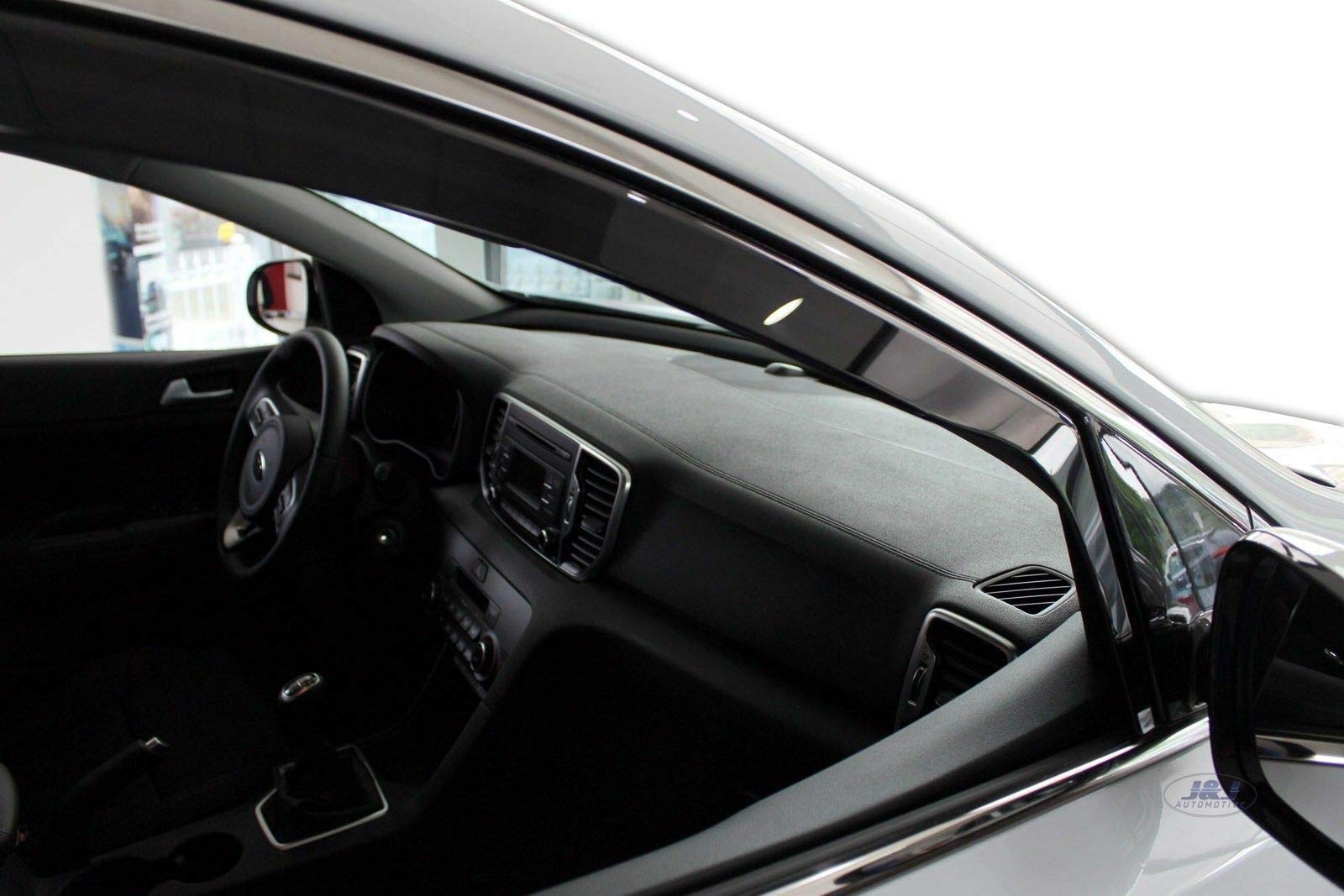 J&J AUTOMOTIVE Deflettori d'Aria per Kia Sportage QL, QLE 2016-2021, Set da 4 Pezzi, Nero Fumé Oscurato Heko