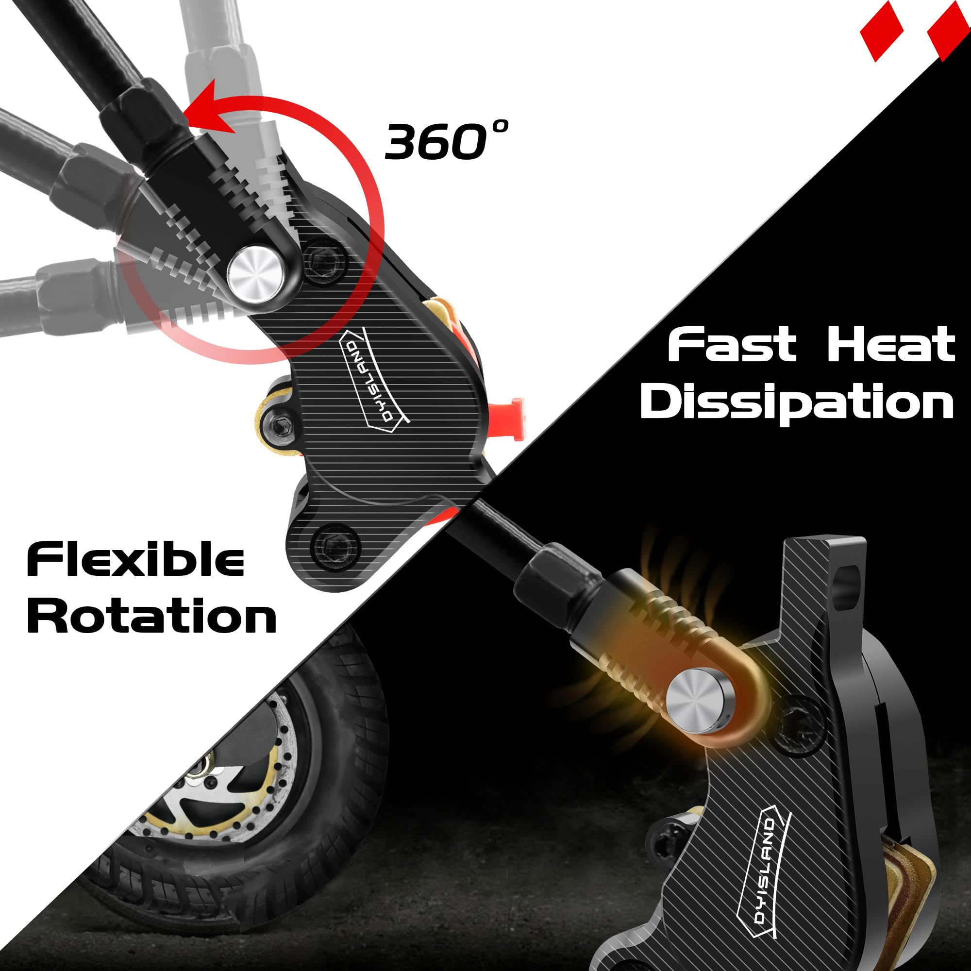 LD-210S Kit de Frenos de Disco hidráulicos,2-Pin/Kit de Frenos hidráulicos para Scooter eléctrico/E-Scooter