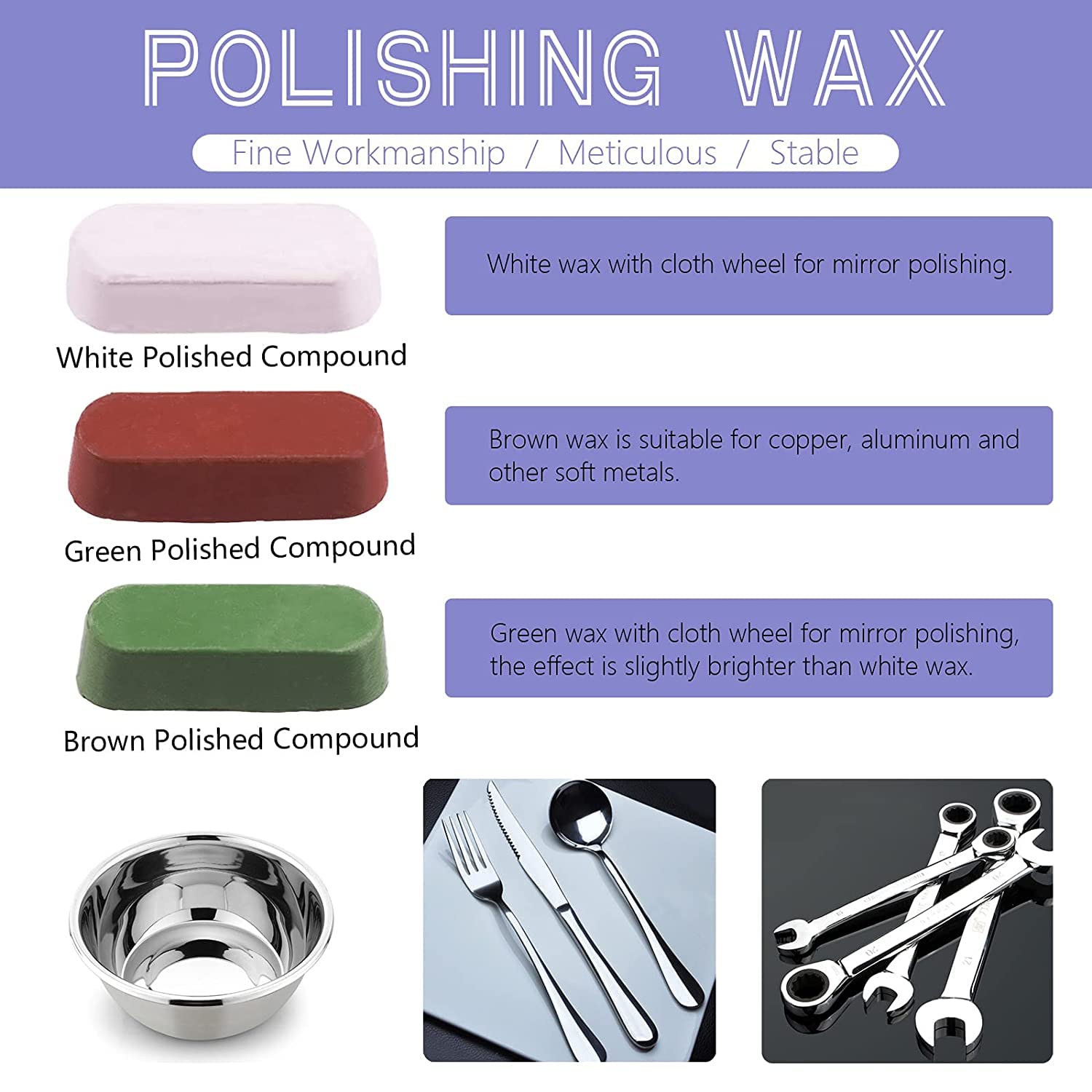 8Pcs 4 Inch Polishing Wheels Pad Wheels with 3Pcs Polishing Compounds and 1/4 Inch Drill for Bench Grinder - Image 2