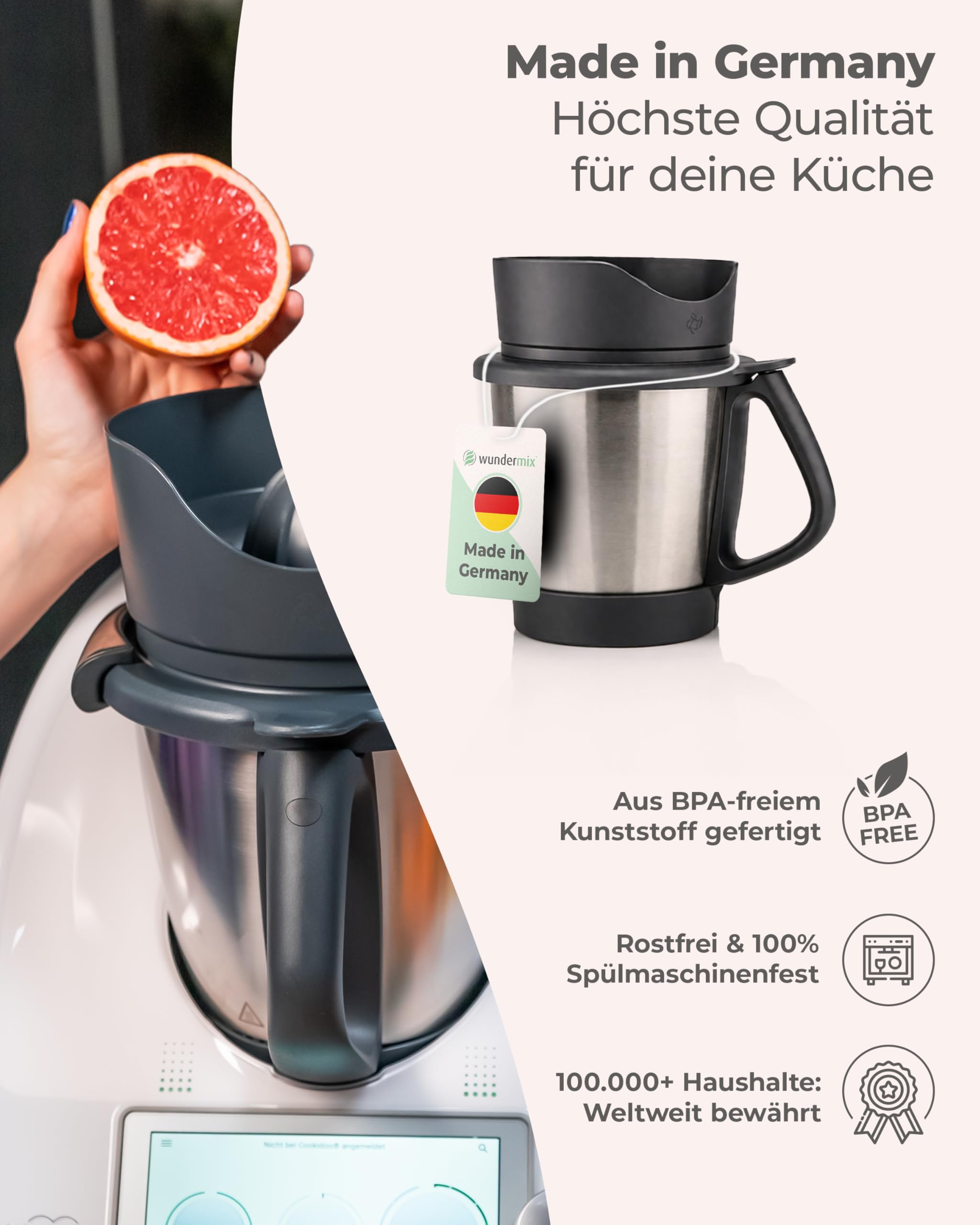 Wundermix - Miximizer® Réducteur de bol pour Thermomix (TM6/TM5 Wundermix - Miximizer® Réducteur de bol pour Thermomix (TM6/TM5