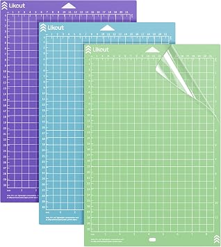Likcut Cutting Mat for S41 Vinyl Cutter - 8.5" x 12" Cutting Mats Standard, Light, Strong Adhesive 3 Mats Compatible with Cricut Joy Xtra for Craft DIY Paper, Vinyl, Cardstock, Craft