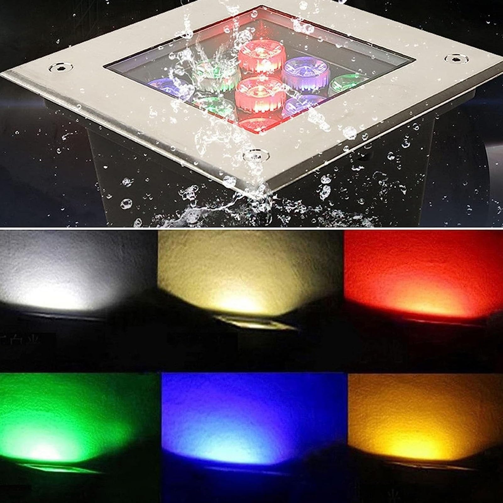 Generisch Lampa ogrodowa LED, reflektor ogrodowy LED do użytku na zewnątrz – IP67, wodoszczelna lampa podłogowa ze stali nierdzewnej, 12 V, niskonapięciowa lampa ogrodowa na trawnik, taras i wjazd