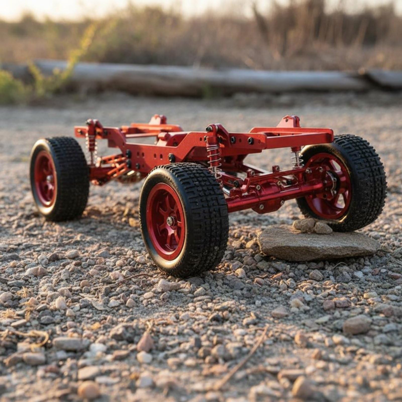 Telaio Elettrico Auto RC Kit Telaio Alluminio Ruote Assemblate Rialzati Ingranaggi Ferro Sospensioni Adatto per Modellismo Appassionato Hobby Personalizzato Percorsi Impegnativi, Argento