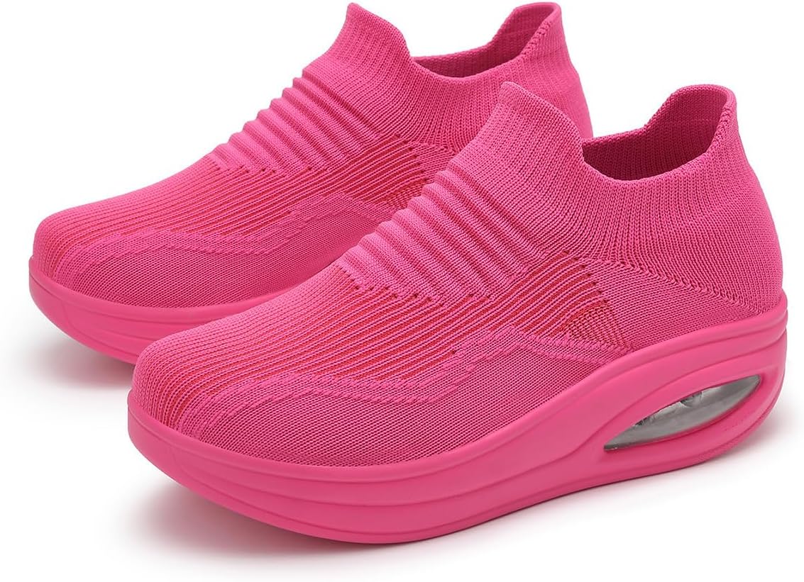 Walking Shoes for Women Slip on Air Cushion Nurse Loafers Resistant Work Sock Sneakers Food Service Platform Comfortable Weight Light