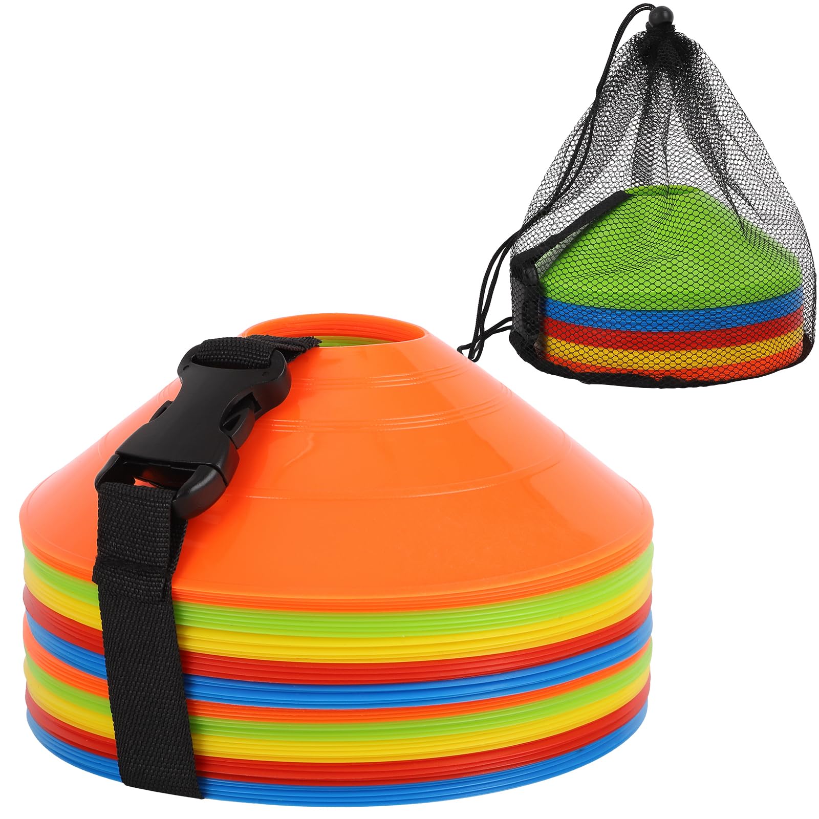 ZICRO Soccer Cones 15/25/30/50 Pack with Mesh Bag & Strap-Soccer Cones for Sports Training, Football, Basketball,Running Drills-Agility Cones for