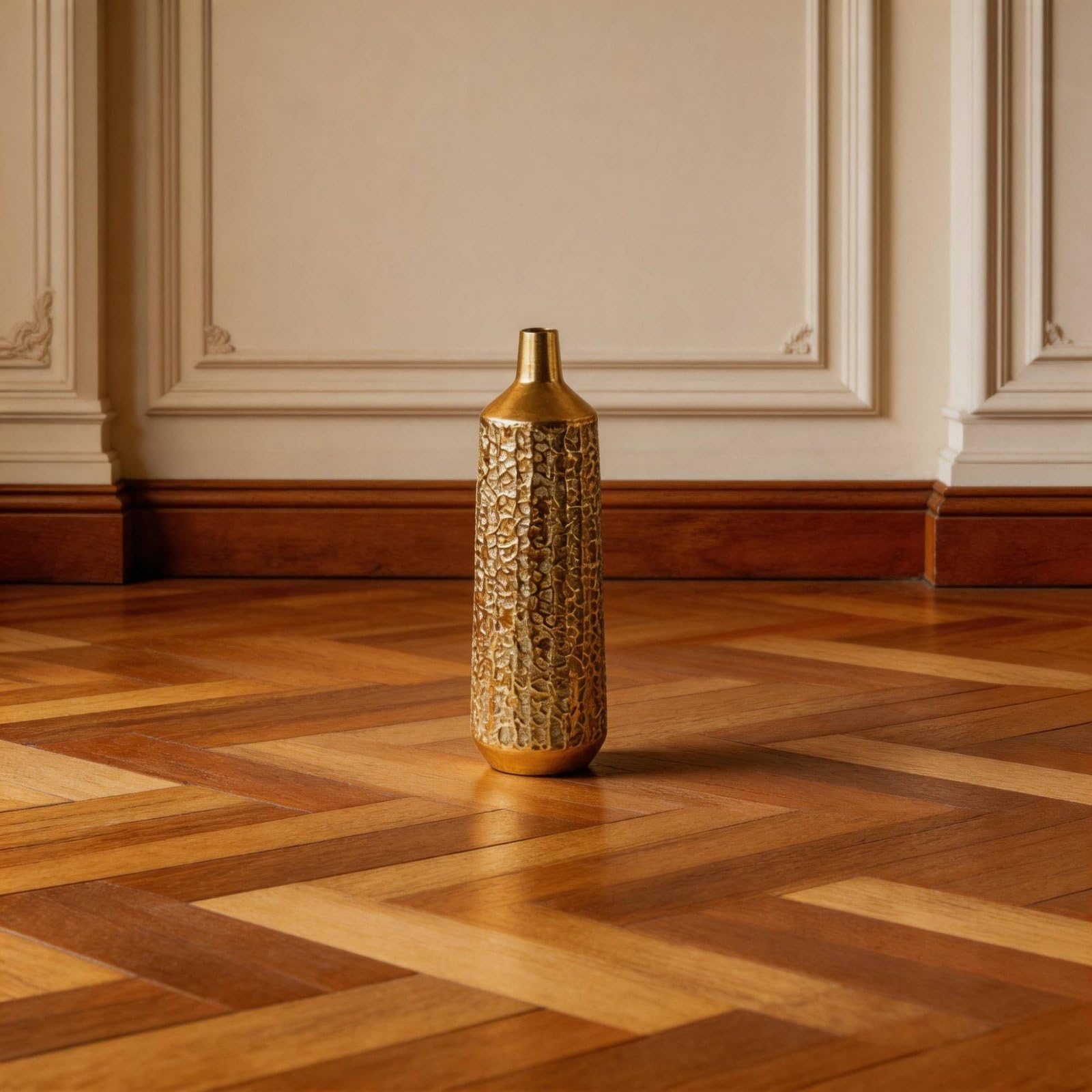 Jarrón Decorativo Jarrón de Suelo Florero de Piso Jarrón Alto de Hierro Superficie Martillada Que Aporta Dimensión y Elegancia sin Necesidad de Agua