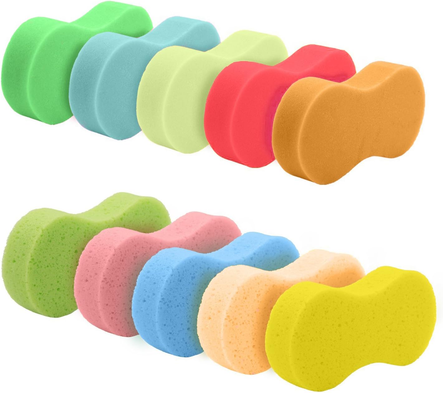 Car Wash Sponges 10pcs - 5 High Density Sponges and 5 Porous Cleaning Sponges for Car Cleaning and Polishing, Furniture Washing, New Design Multi-use Clean Tools (Random Color)