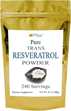 100% Pure Trans Resveratrol Powder 240 Servings 2.1 oz 60 Grams 250mg Per Servings