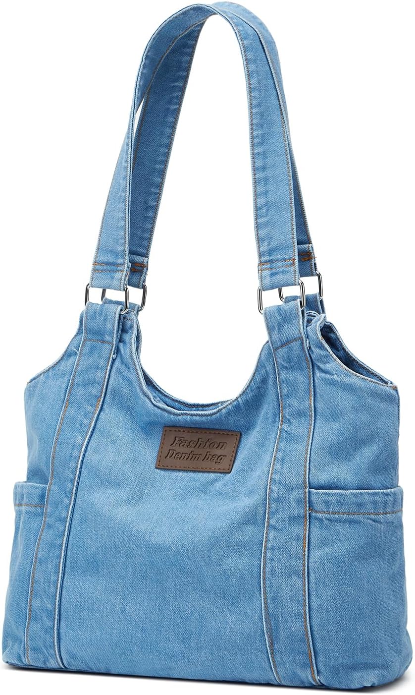 Denim Tote Bag Large Capacity Jean Purses for Women Handbags Soft Shoulder Ladies Purses 2025 - Image 4