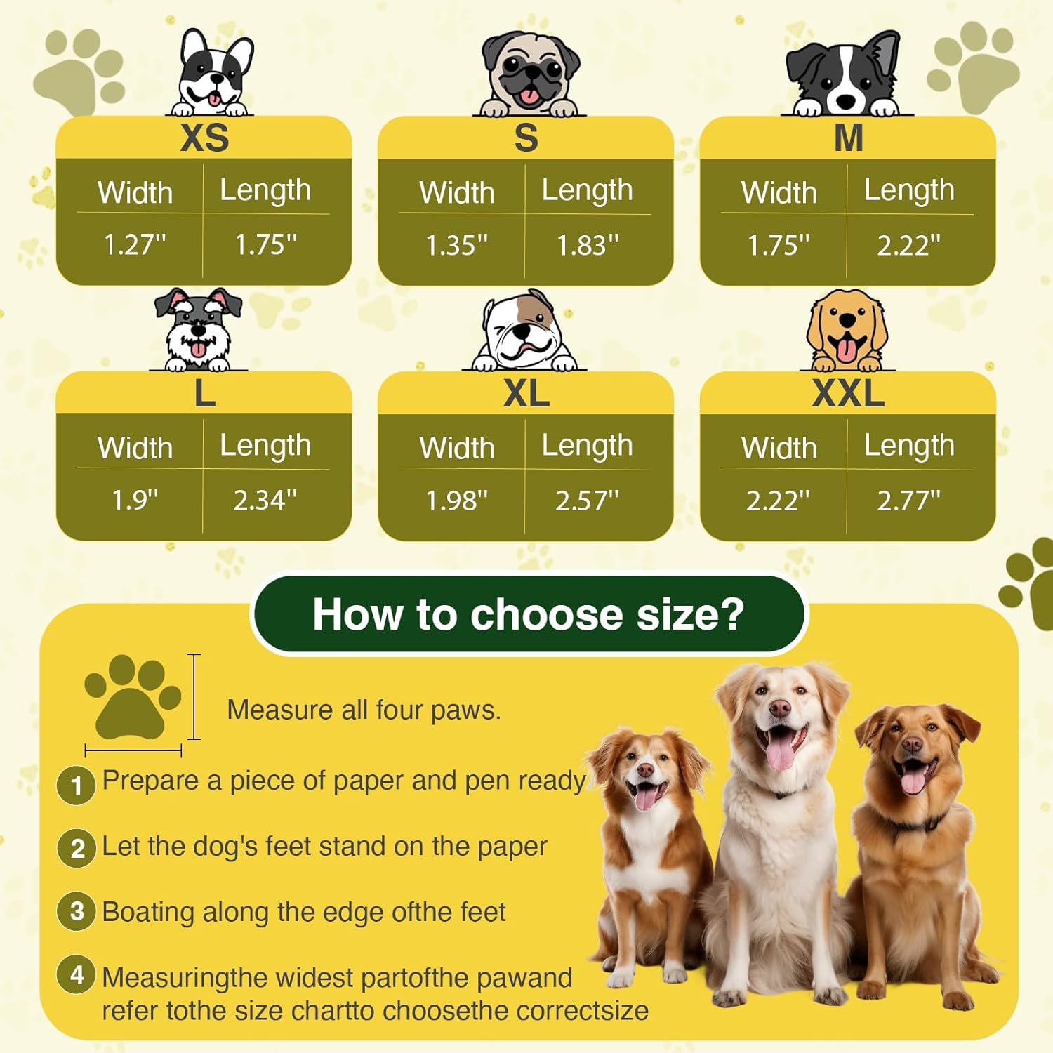 Dog Shoes for Hot Pavement and Snow – Waterproof, Non-Slip, Breathable Booties with Adjustable Straps for Small, Medium and Large Dogs (Yellow, S)