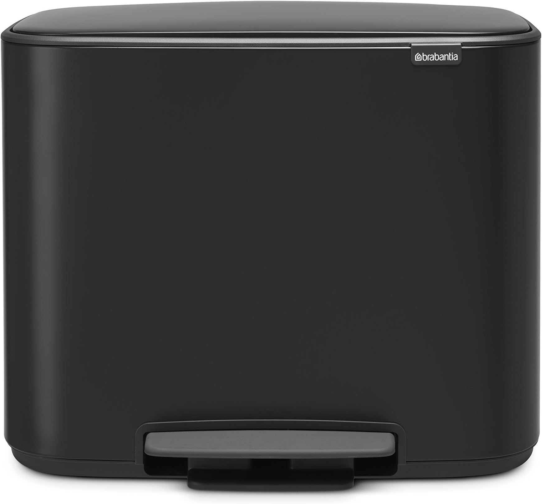 Brabantia 121227 bo pedal bin 23 litre, steel, matt black, 11 + 23 l