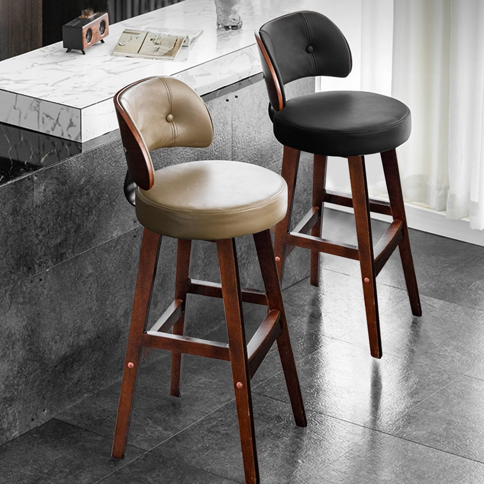 00s ハイスツール　ミッドセンチュリー Amazon｜ミッドセンチュリーバースツールPUレザー張りのカウンター