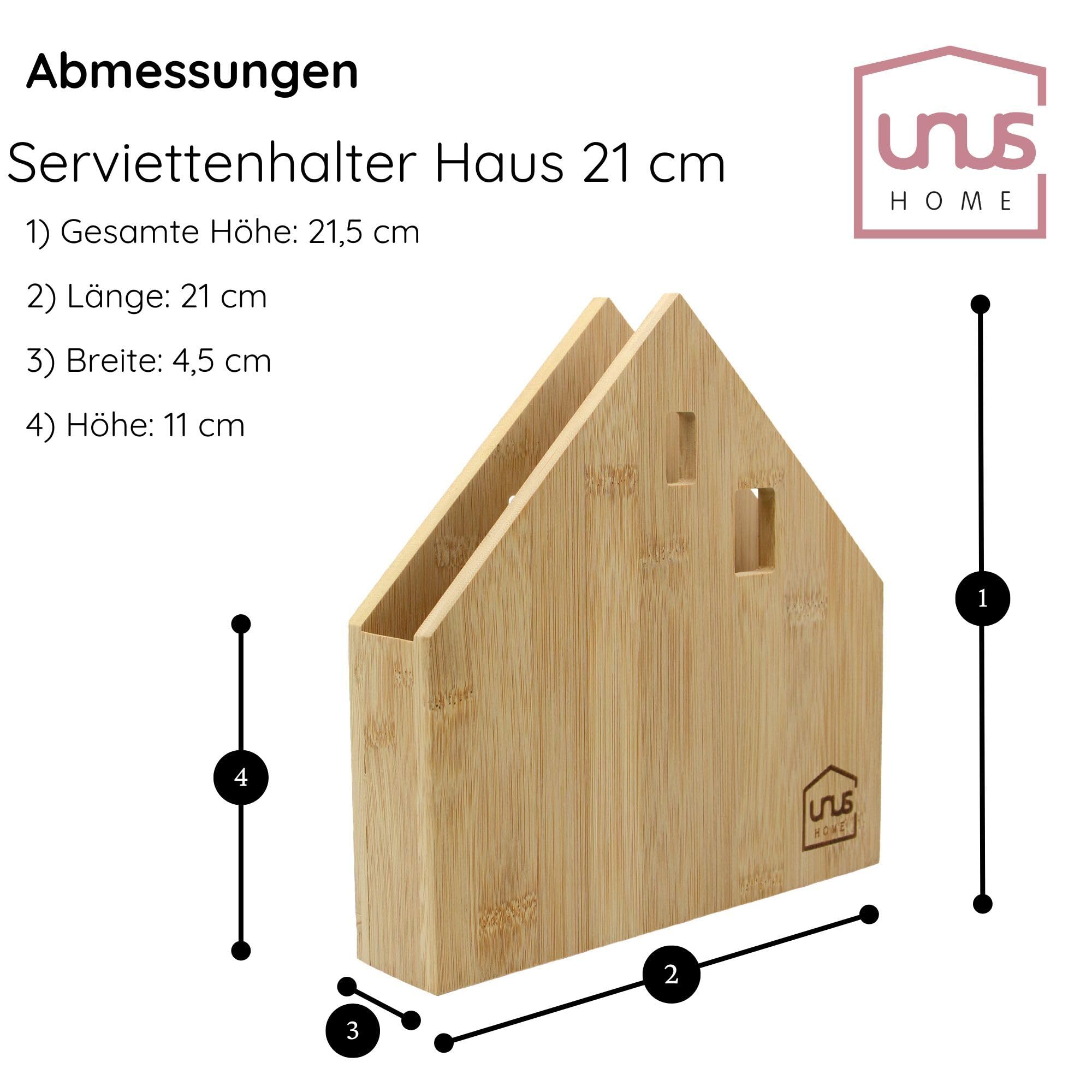 Portatovaglioli In Legno Di Bambù A Forma Di Casa UNUS - Design Unico, Due Misure Disponibili