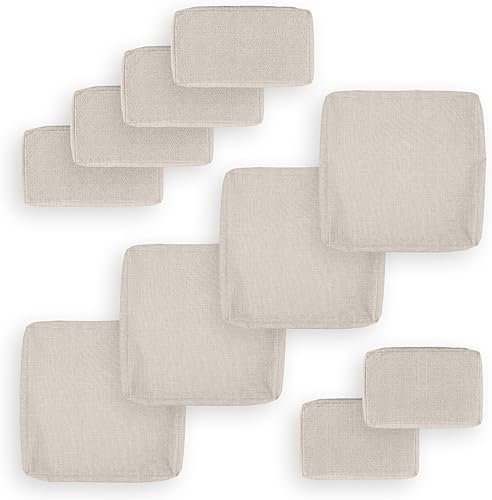 Miniatura 1 de NICESOUL Fundas de cojín de repuesto de olefina, para sofá de exterior, juego de muebles de patio, fundas de almohada de 27 x 27 pulgadas, tela de