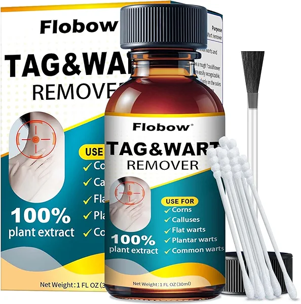 Skin Tag Removal Kit, Skin Tag Remover - 17% Salicylic Acid Warts Remover Liquid - Acting Warts Removal Freeze Off, Fast-Acting for Plantar Wart, Flat Wart, Common, Corn,H Warts, Callus (30ML)