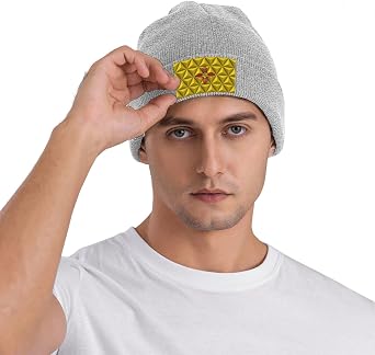 Polygon Effect of Flag of New Mexico Beanie for Men Women Winter Knit Hats Cuffed Skull Cap Ski Hat