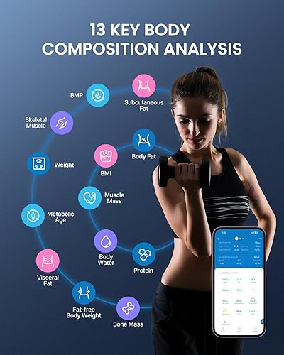 Miniatura 4 de RENPHO Báscula para peso corporal, báscula de baño digital inteligente, báscula de grasa corporal con Bluetooth, monitor electrónico de composición