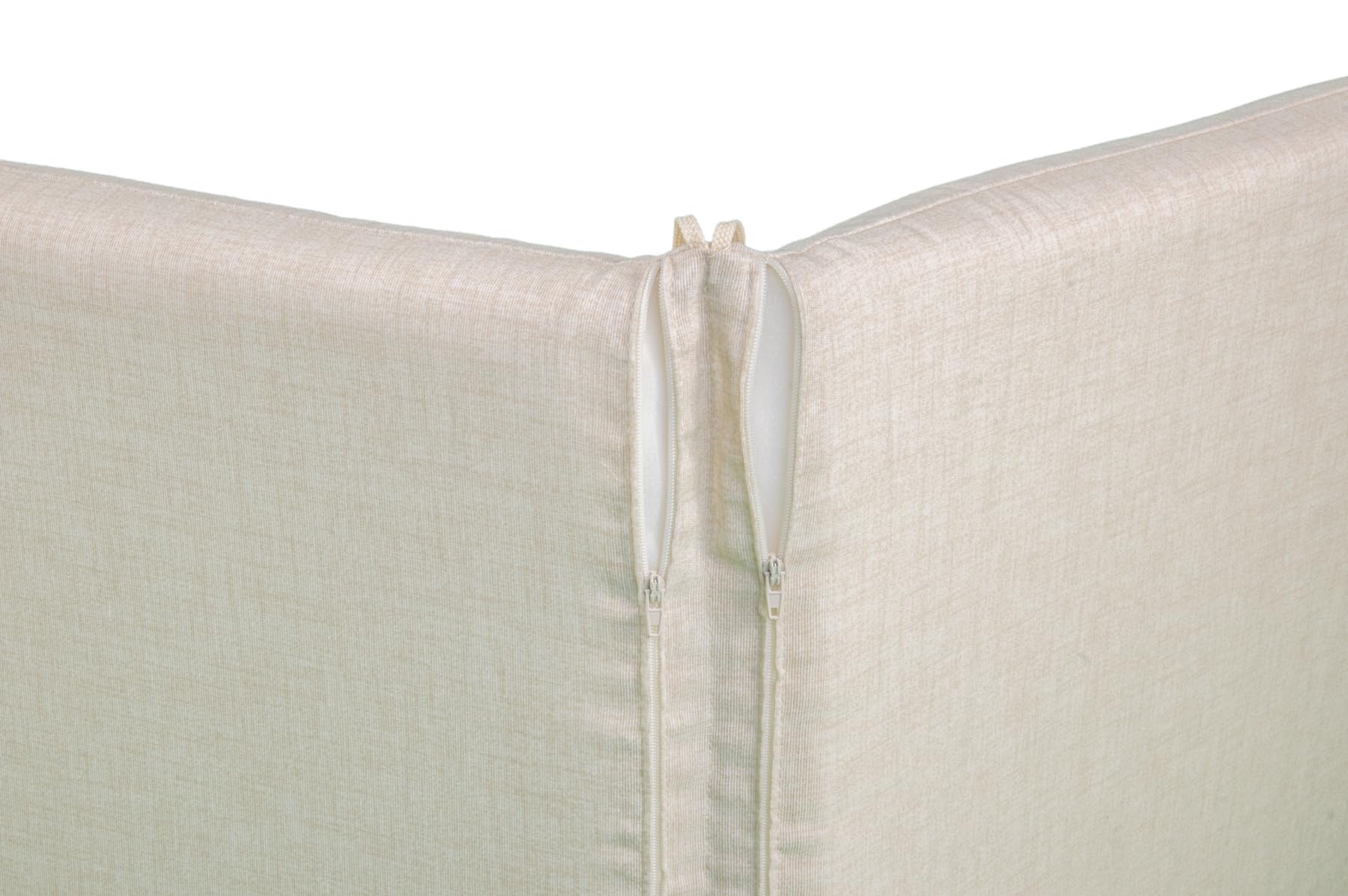 GHIOCUSCINI | Cuscino per Lettino Mare, Colore ECRU' in Tessuto Cotone/Poliestere, Sfoderabile, 52 + 130 x 57 cm, Alto 4 cm, Made in Italy