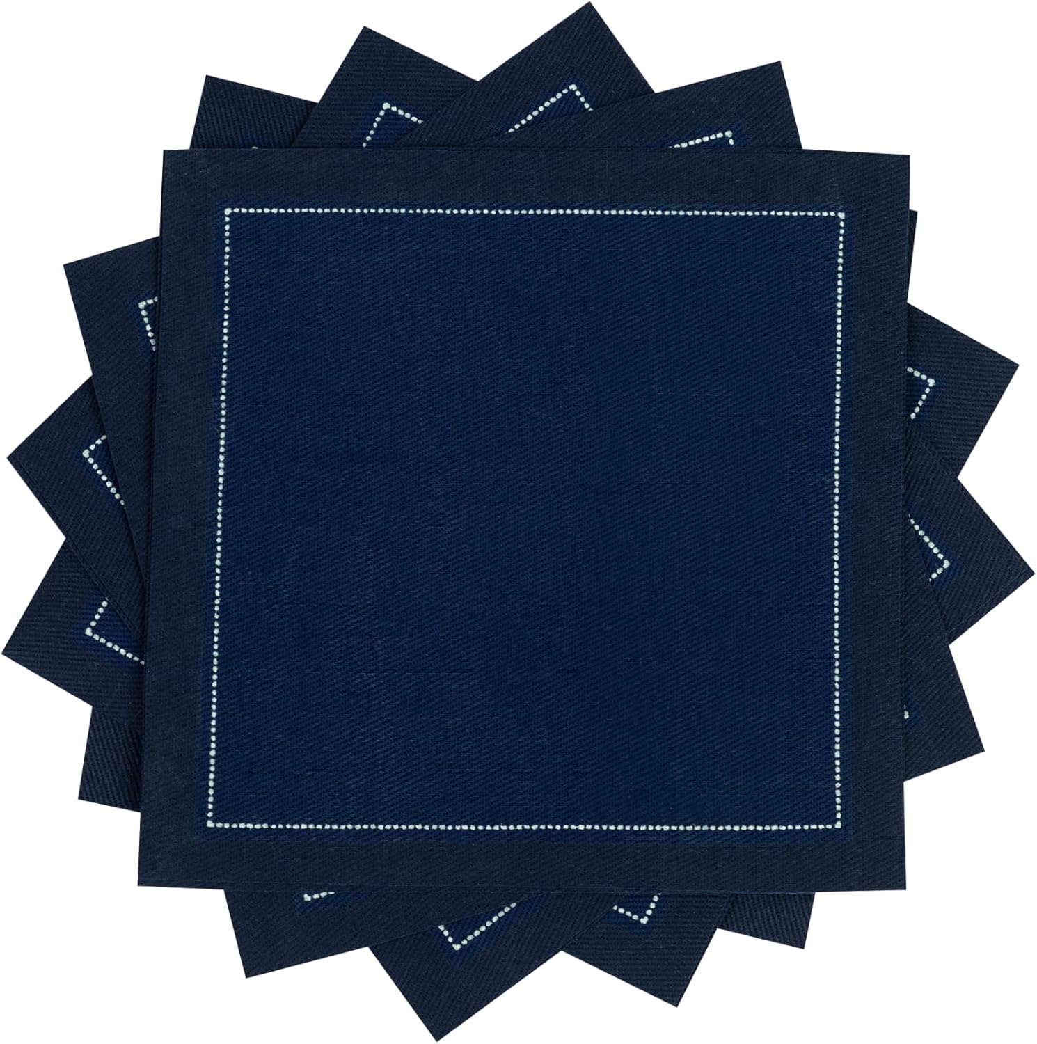 White Cotton Cocktail Napkins - 100% Cotton - 50 x pack - 4.5” x 4.5” - Hotel Quality, Soft & Absorbent, Ideal for Home, Party & Special Events, Bridal Showers, Wedding, Anniversary & Birthdays.