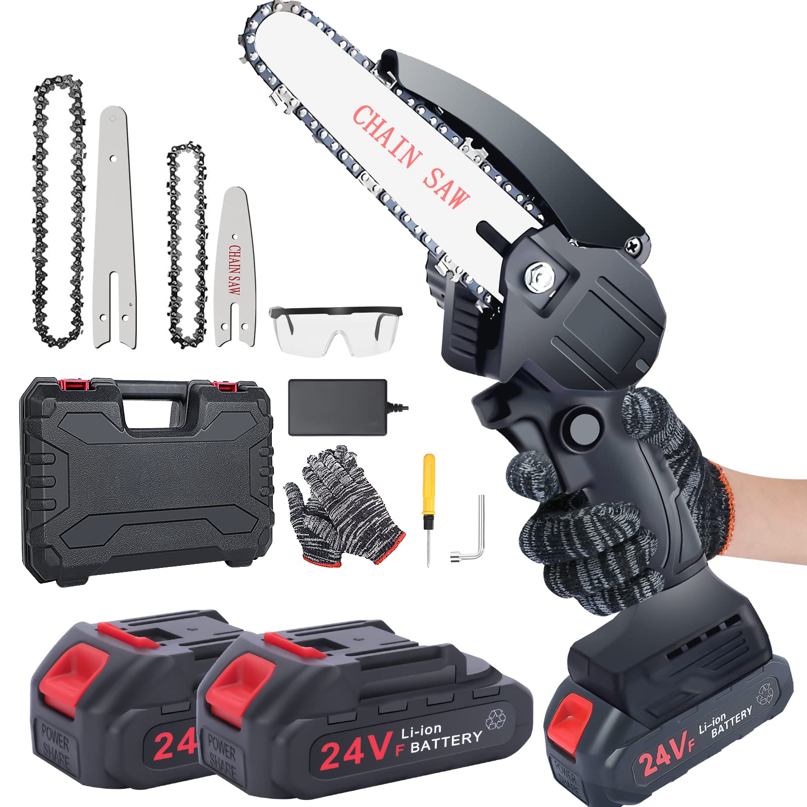 Buy Mini Chainsaw Cordless, 4Inch Battery powered Chainsaw, Splash