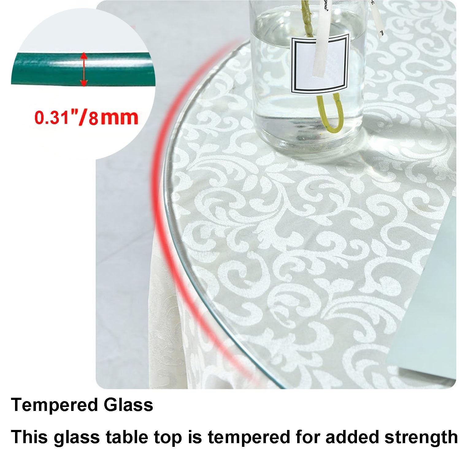 Amazon｜円形 強化ガラス ガラス テーブル天板 強化ガラステーブル