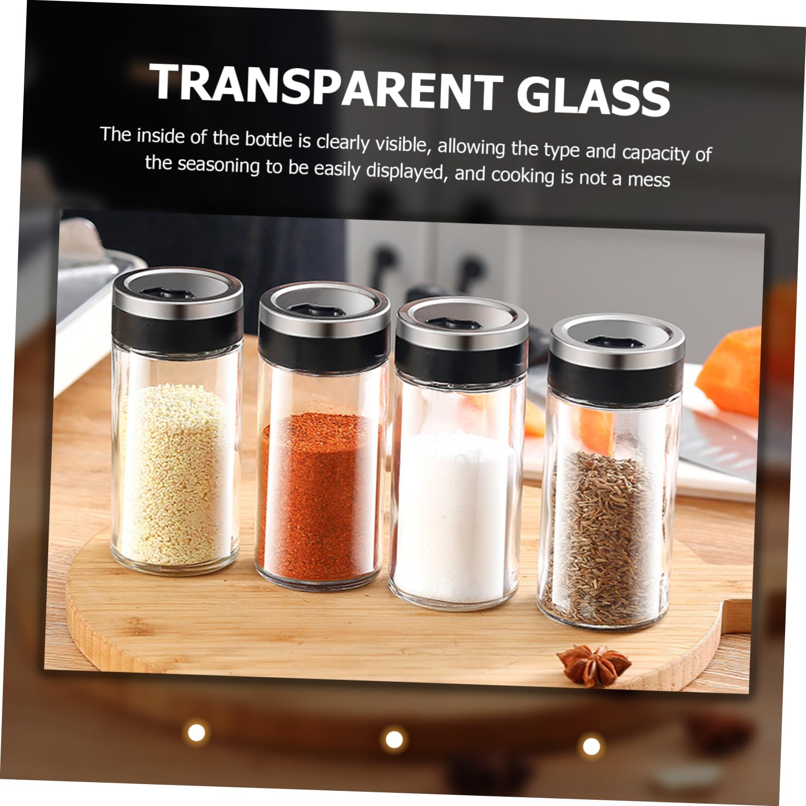 COLLBATH 4 Stück Gewürzflaschen Aus Glas 150 Ml Mit Drehbarem 3-loch Verschluss Vielseitig Für Salz Pfeffer Zucker Praktische Küchen Aufbewahrung