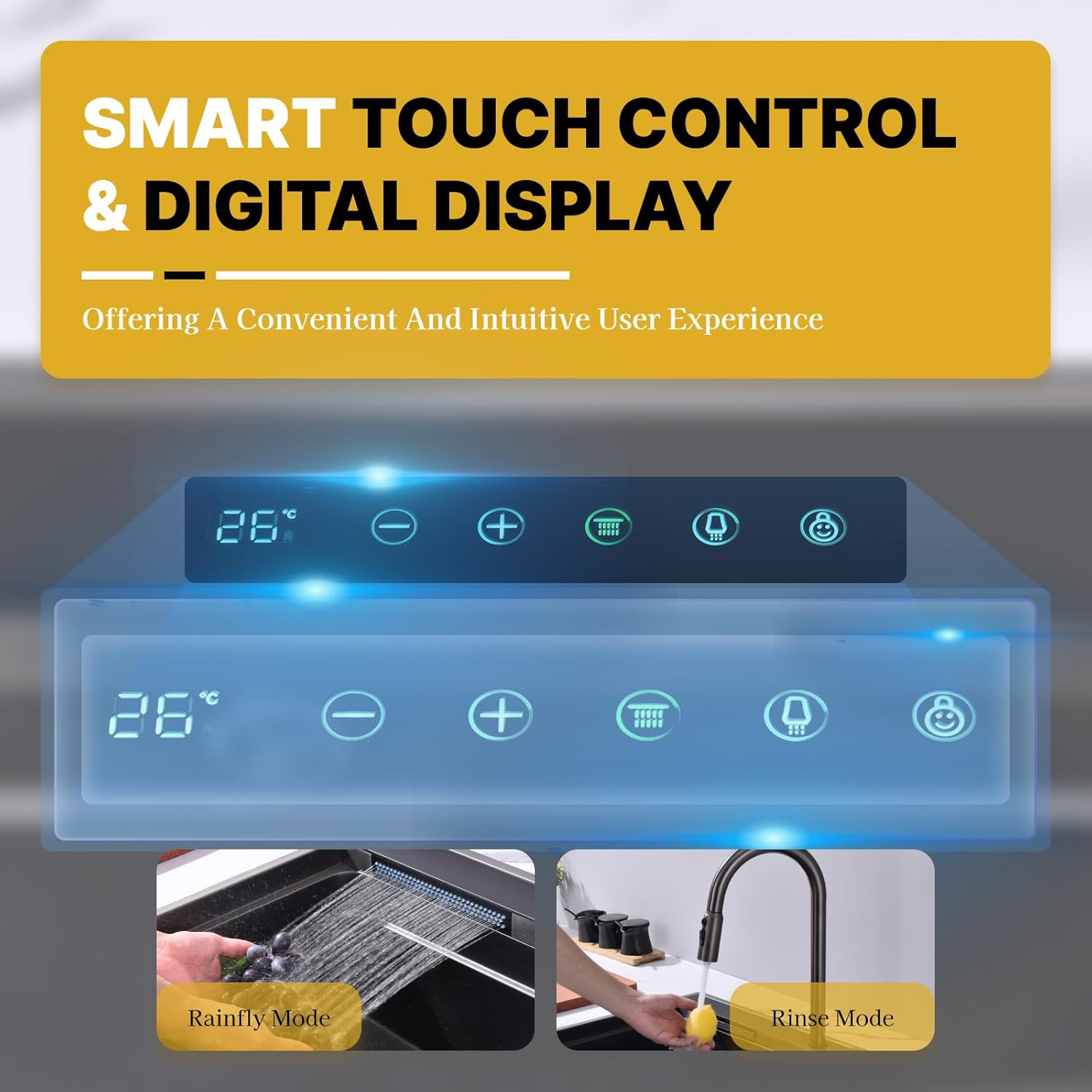 32 * 20 In Black Smart Waterfall Kitchen Sink ( look for the picture)