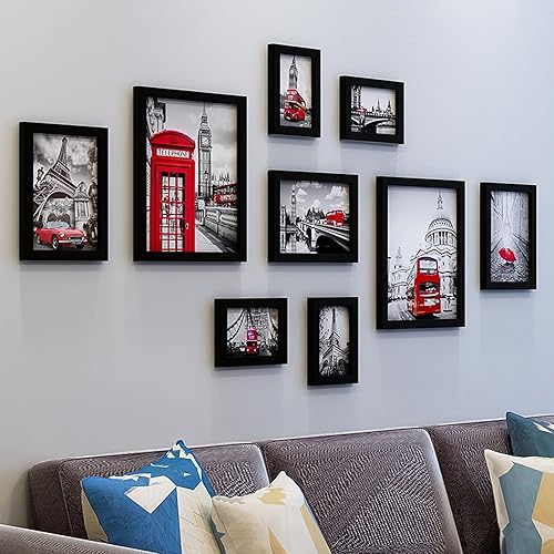 Miniatura 3 de Decort Juego de 4 portarretratos de 8 x 10 pulgadas hechos de madera maciza de vidrio templado, para galería de fotos, hechos para exhibir fotos,