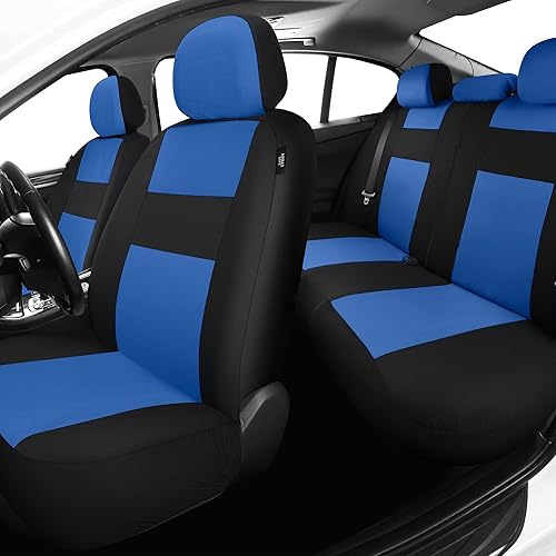 Miniatura 2 de VarCozy Juego completo de fundas de asiento de automóvil, fundas de asiento de banco dividido delantero y trasero de tela transpirable para