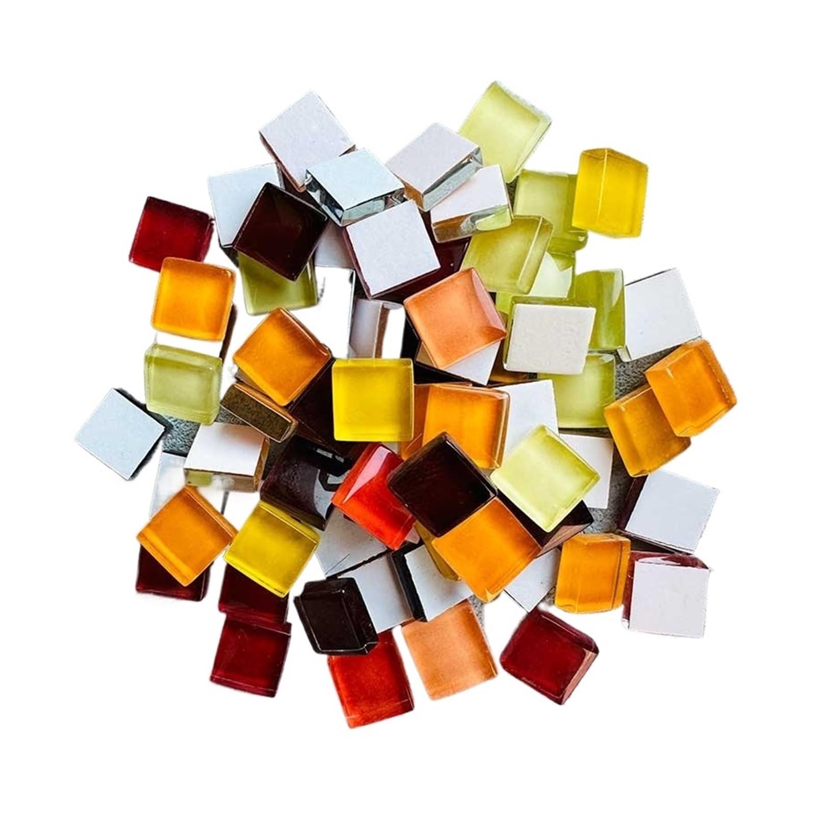 Sppeoukj Color6 100G Mixed Mosaic Pieces Assorted Color Square Glitter Glass Tiles For Diy Crafts(Color6)